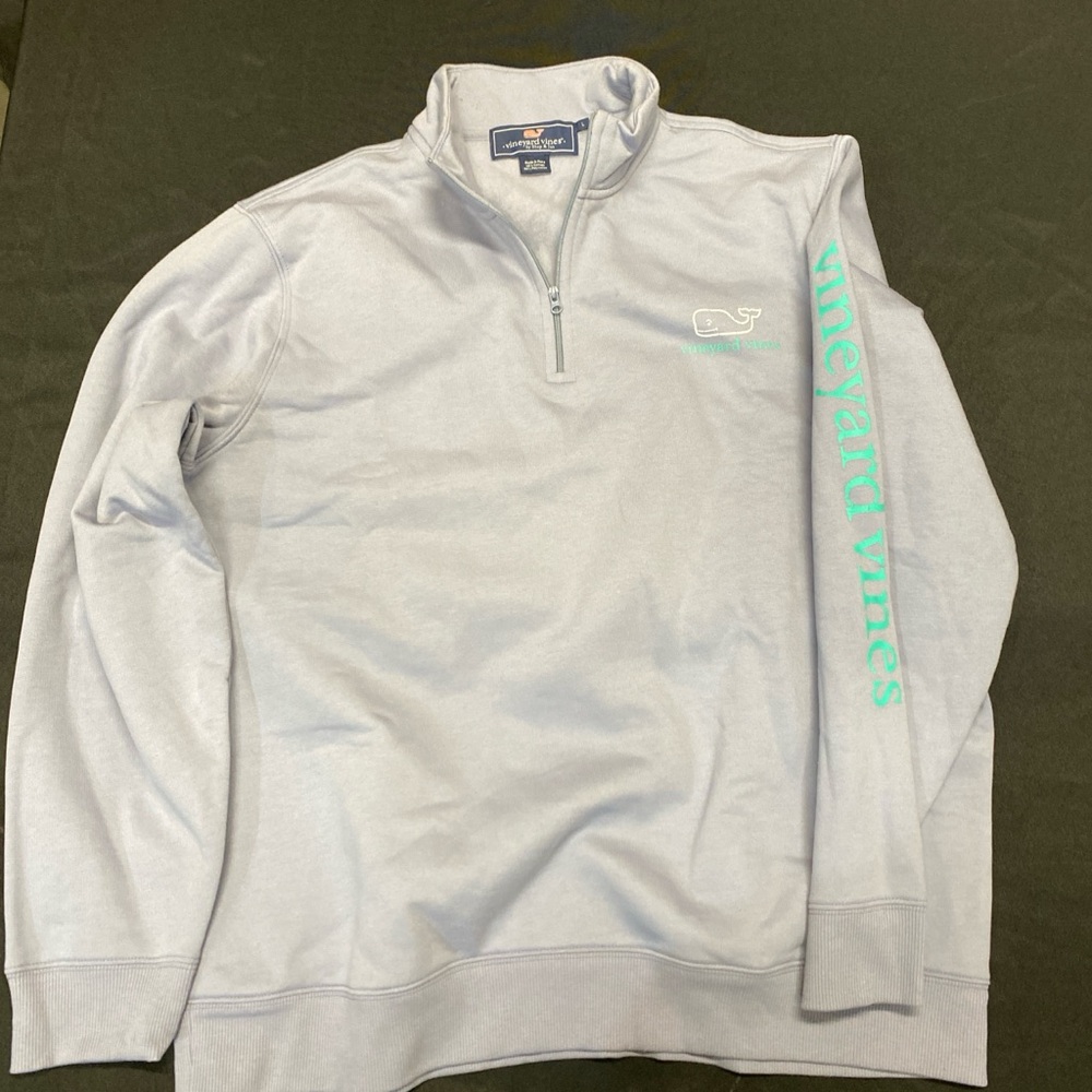 Vineyard Vines Men's Light Blue Zip-Up Sweater